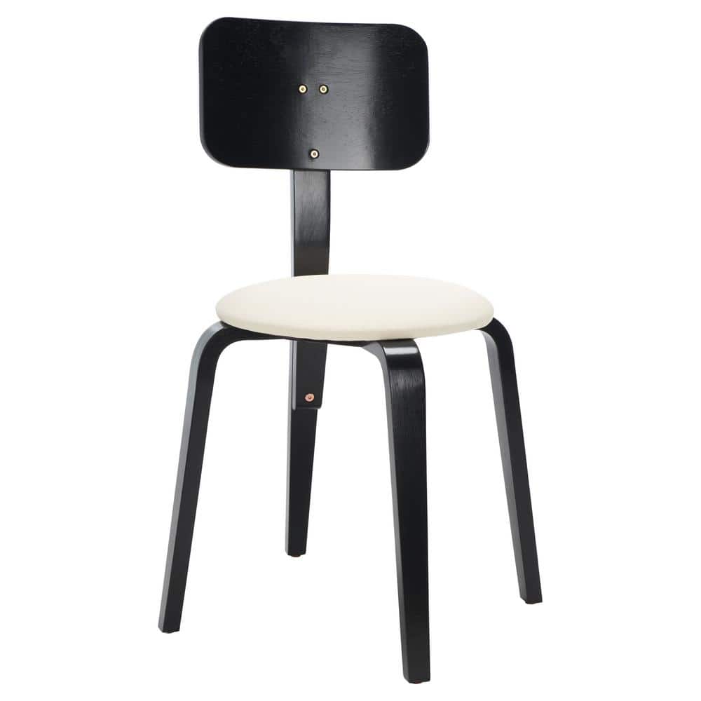 Jo Black and Cream Upholstered Stackable Dining Chair Set