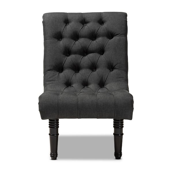Baxton Studio Barthe 24 in. Charcoal Fabric Parsons Chair