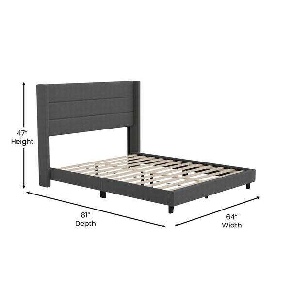 Carnegy Avenue Gray Wood Frame Queen Platform Bed CGA-YK