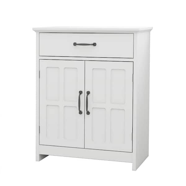 Unbranded 23.62 in. W x 11.8 in. D x 29.52 in. H Freestanding White Linen Cabinet with 2-Doors and 1-Drawer