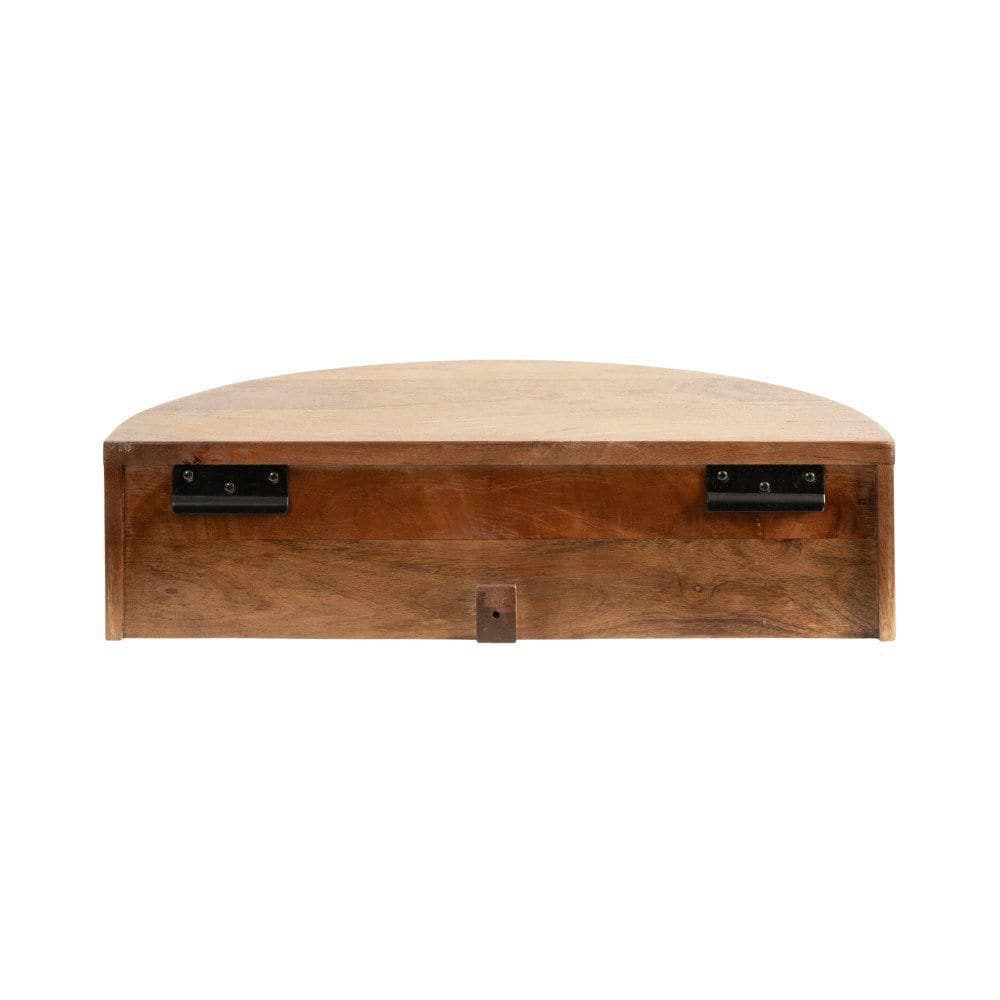 Reid 20.00 in. Walnut Brown Half Circle Solid Wood End Table - thumbnail 2