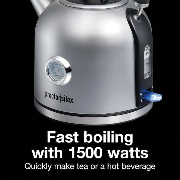 Electric Water Kettle With Thermometer Dial Fast Boil 1.7 L Cordless  Stainless S
