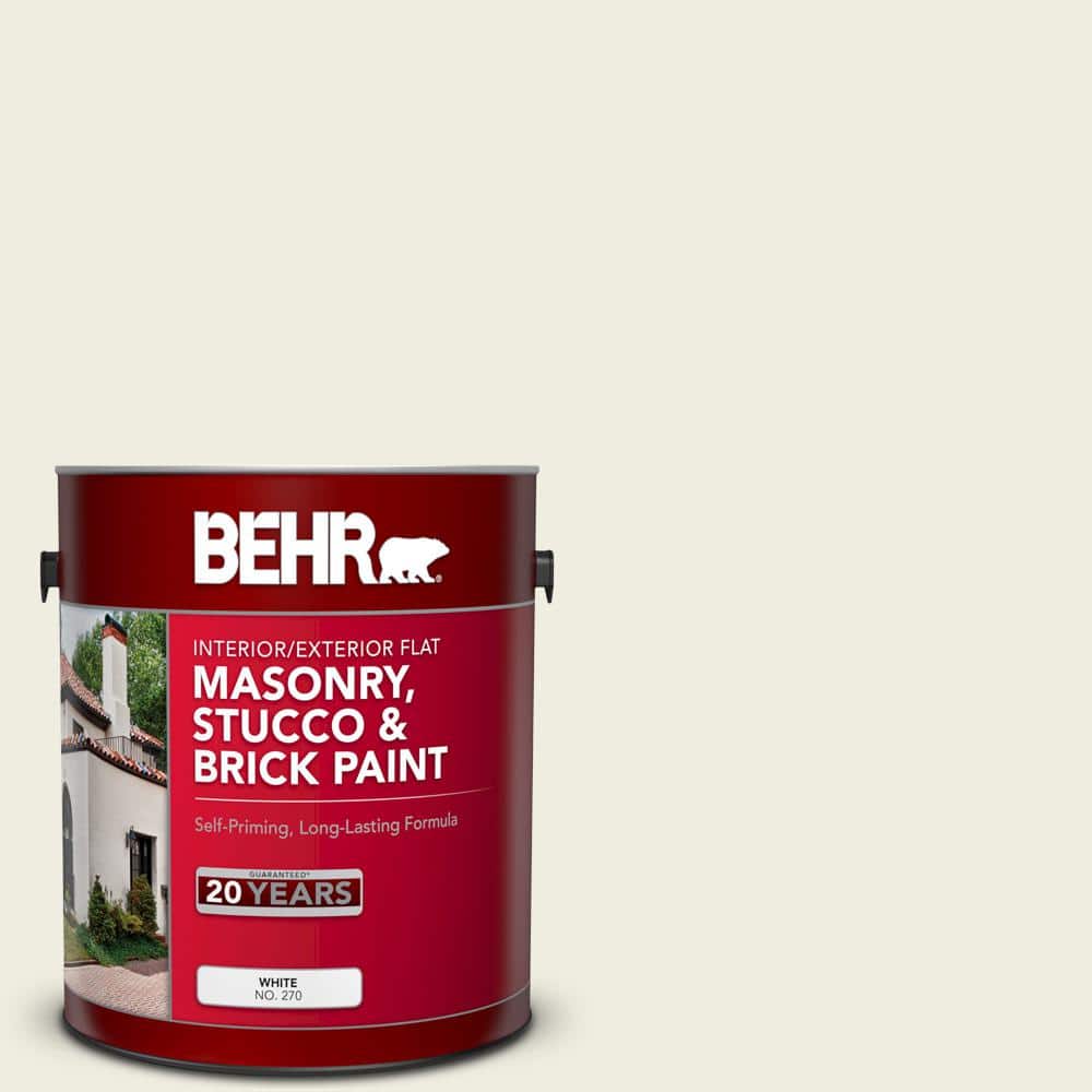 1 gal. #GR-W09 Snowfall White Flat Masonry, Stucco and Brick Interior/Exter