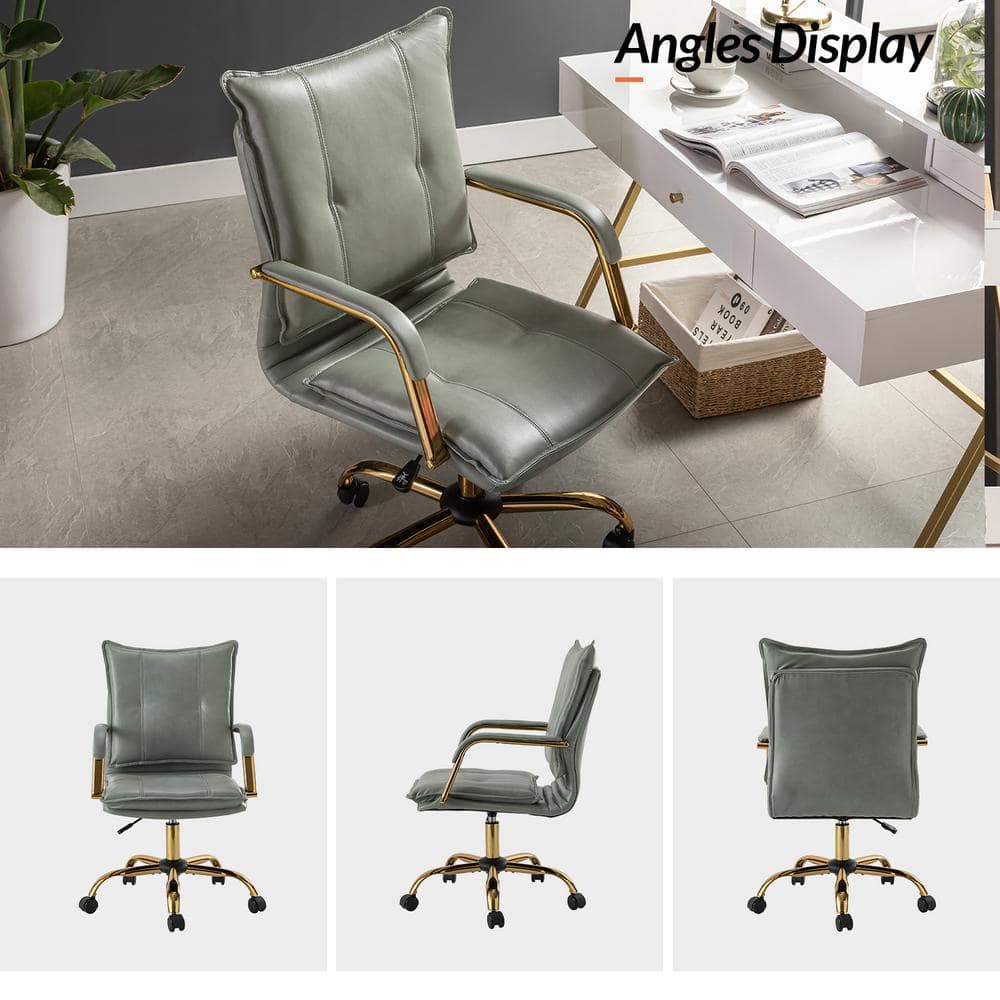 Patrizia Contemporary Task Chair Office Swivel Ergonomic Upholstered Chair with Tufted Back