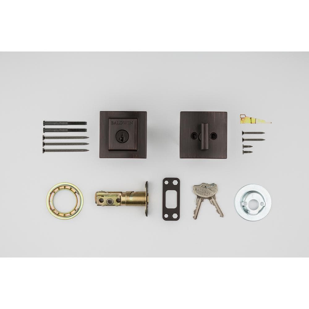 Venetian Bronze Square Single Cylinder Deadbolt with SmartKey Security
