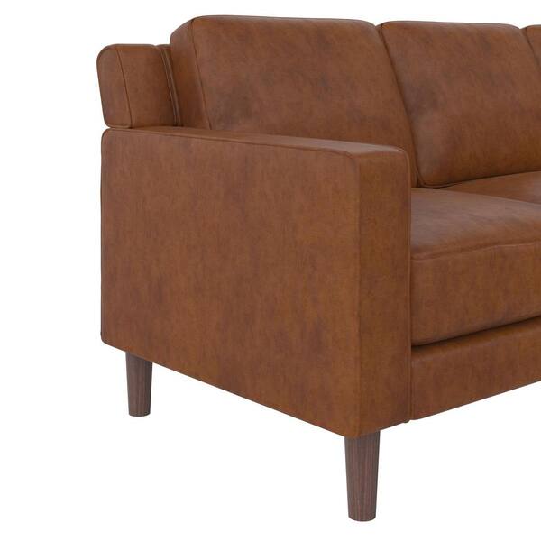 DHP Bexley 77 in. L x 31.5 in. W Camel Faux Leather