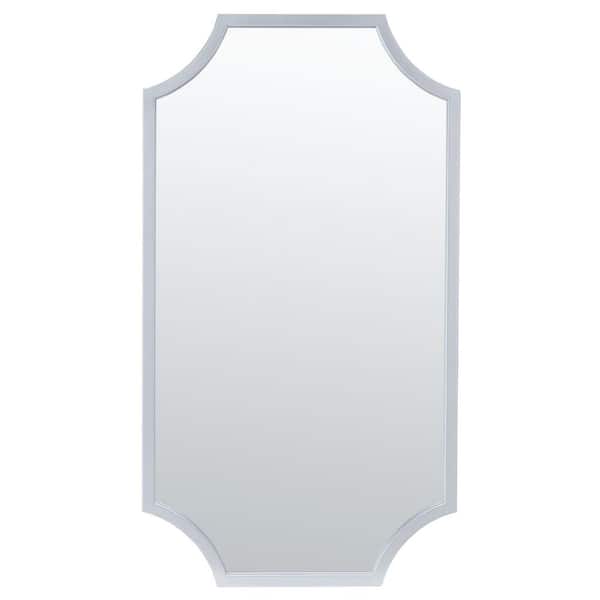 SAFAVIEH Elenin 19.75 in. W x 36 in. H Iron Novelty Modern Silver Wall Mirror