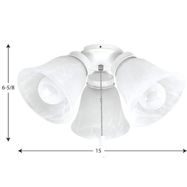 Fan Light Kits Collection 3-Light White Ceiling Fan Light Kit
