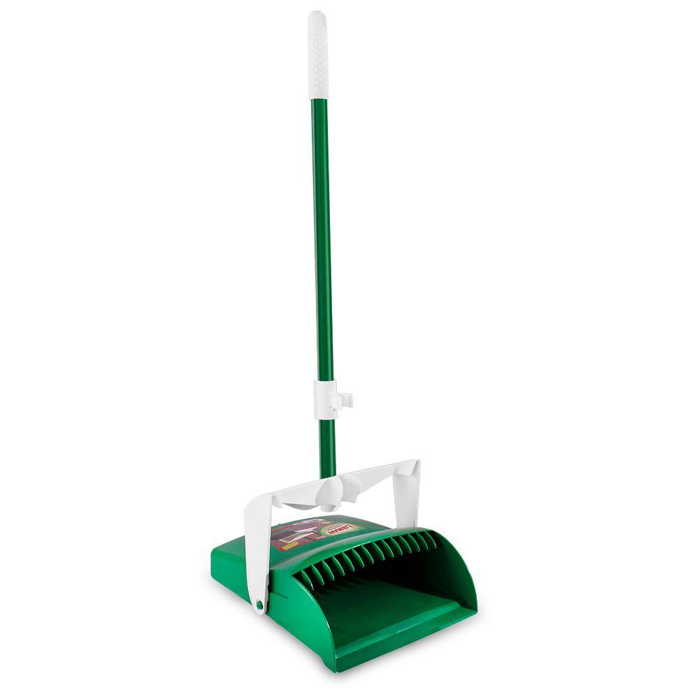 12-Inch Green Steel Upright Broom and Dustpan Set (2-Pack)