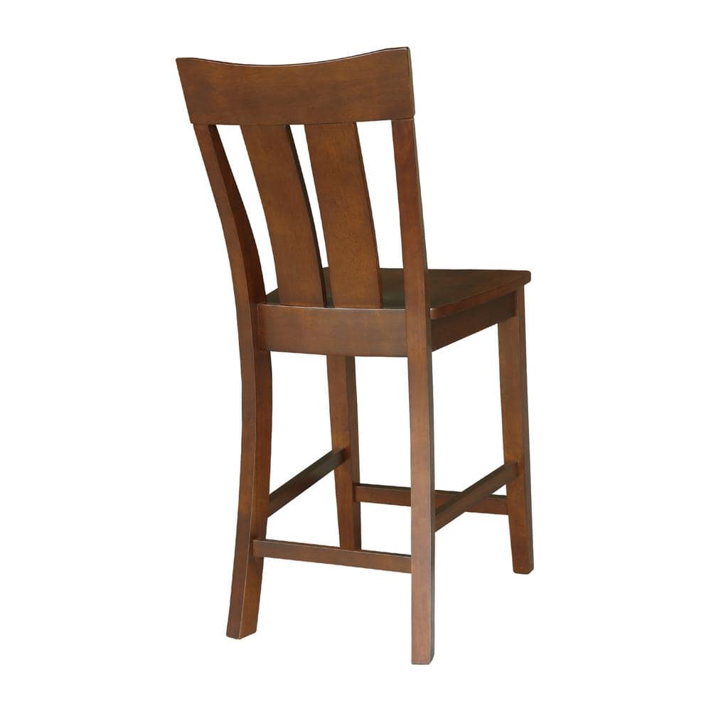 Ava Espresso 24" Solid Wood Counter Height Stool