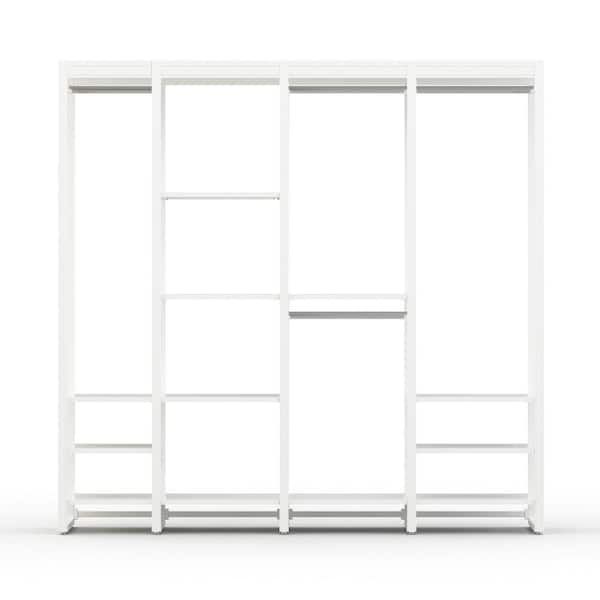 CLOSETS By LIBERTY 84 in. W White Adjustable Wood Closet System with 13-Shelves and 4-Rods