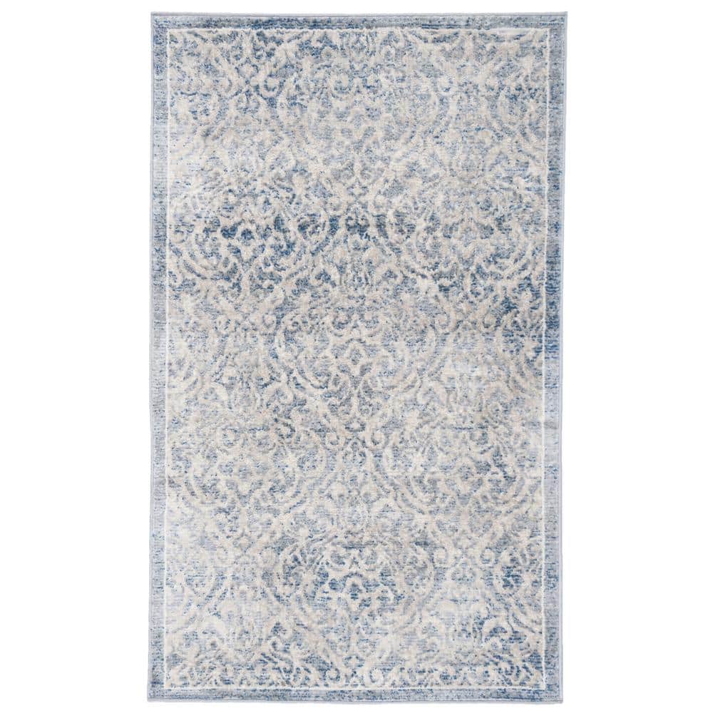 SAFAVIEH Brentwood Light Gray/Blue Doormat 3 ft. x 5 ft. Border ...