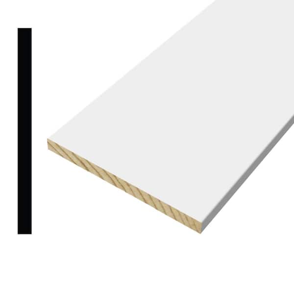 1 in. D x 3-1/2 in. W x 96 in. L Primed Pine Wood PFJ 4 Sides 5/4 x 4 S4S Moulding