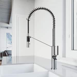 Livingston Single Handle Pull-Down Sprayer Kitchen Faucet in Stainless Steel
