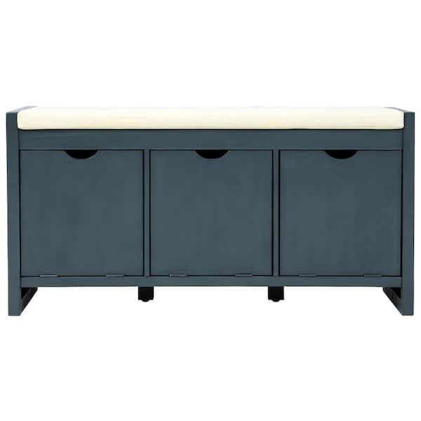 ATHMILE Antique Navy Storage Bench 39 in. L x 14 in. W x 19.8 in. H