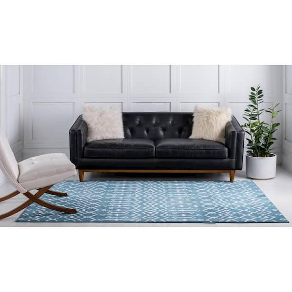 Moroccan Trellis Dark Blue 4 ft. x 6 ft. Area Rug