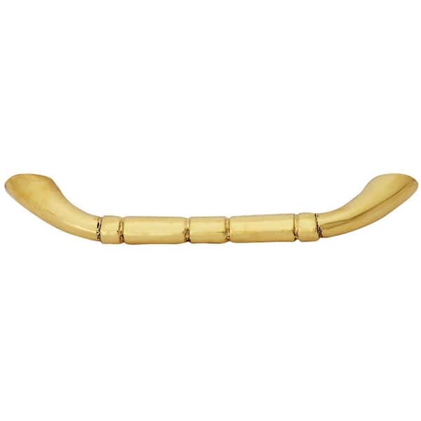 Copper Mountain Hardware Polished Brass 4-3/4 in. Overall (4 in. C-C) Solid Brass Traditional Pull