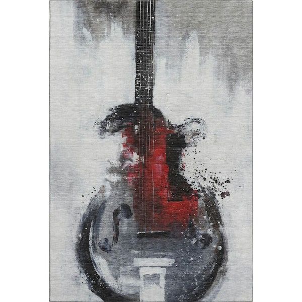 Mayfield Premium Machine Washable Abstract AMF2091 Gray 10 ft. x 14 ft. Area Rug