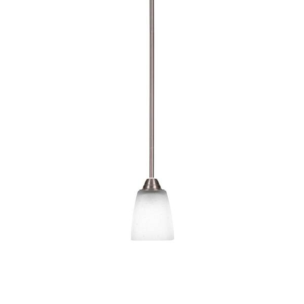 Unbranded Madison 100-Watt 1-Light Brushed Nickel Shaded Pendant Light with 4.5 in. White Muslin Glass Shade, No Bulb Included