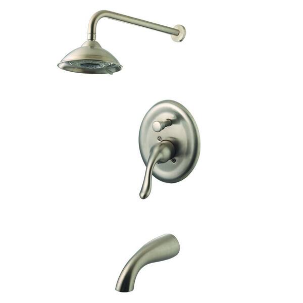 Yosemite Home Decor Single-Handle 2-Spray Tub and Shower Faucet in Brushed Nickel (Valve Included)