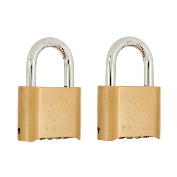 2-in. (50 mm) Solid Brass Body Resettable 4-Dial Combination Padlock, 2-Pack