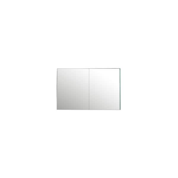 Lazy 40 in. W x 26 in. H Rectangular Aluminum Medicine Cabinet with Mirror
