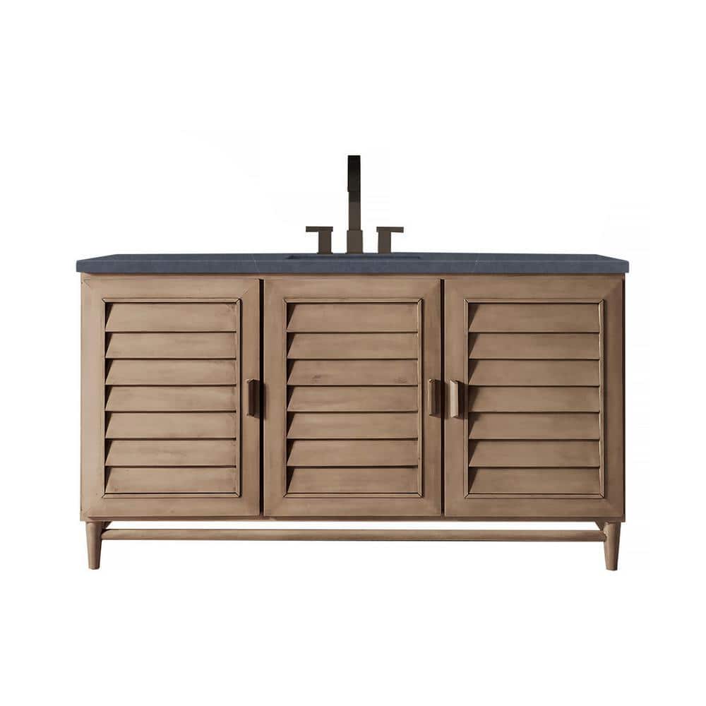 Portland 60 in. W x 23.5 in. D x 34.3 in. H Single Bath Vanity in Whitewash