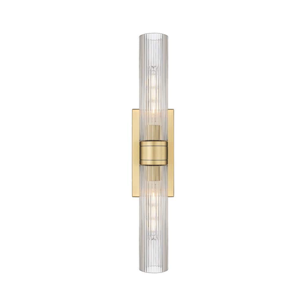 Ballston Urban 24 in. 2-Light Brushed Brass Vanity Light with Glass Shade price history on PriceWatchPro