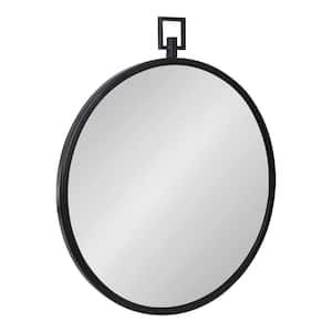 Tabb 27.75 in. x 24 in. Modern Round Black Framed Decorative Wall Mirror