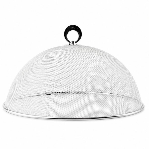 Chafing Dish Accessories Silver Stainless Steel Mesh Food Cover Dome Tent with Fine Mesh Screen Outdoor Kitchen
