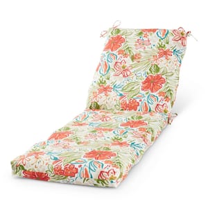 23 in. x 73 in. Outdoor Chaise Lounge Cushion in Breeze Floral