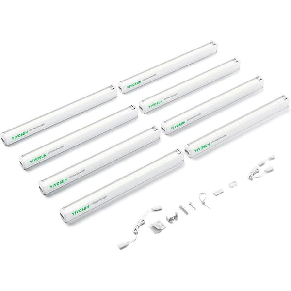 VIVOSUN 1 ft. 6W/Bar 5000K T5 Linear LED Grow Light, Full Spectrum, ‎Cool White (8-Pack)