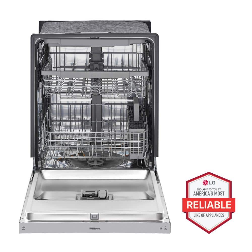 LG 24" QuadWash Dynamic Dry Energy Star Dishwasher in Printproof Stainless Steel
