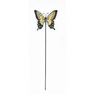 21 in. Metal Butterfly Garden Stake, Yellow (Set of 3)