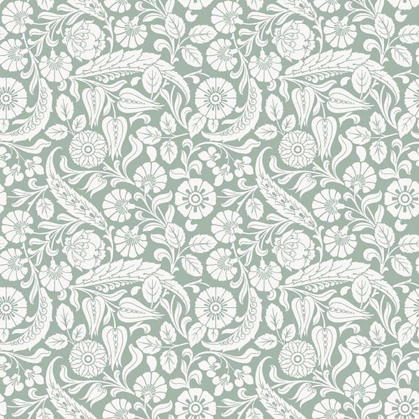 ESTA Home Cordelia Green Baroque Blooms Wallpaper
