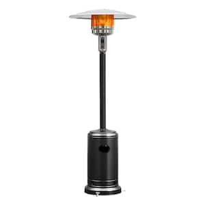 50000 BTU Patio Standing LP Gas Heater Stainless Steel Propane W/ Wheels Black