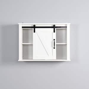7.8 in. W x 27.16 in. D x 19.68 in. H White Bathroom Wall Cabinet with 2 Adjustable Shelves