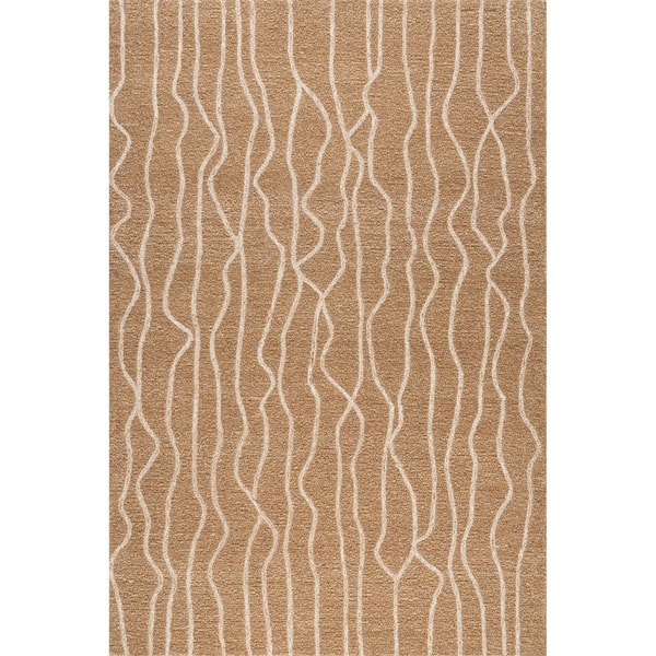 Mana Abstract Wool Beige 9 ft. x 12 ft. Area Rug