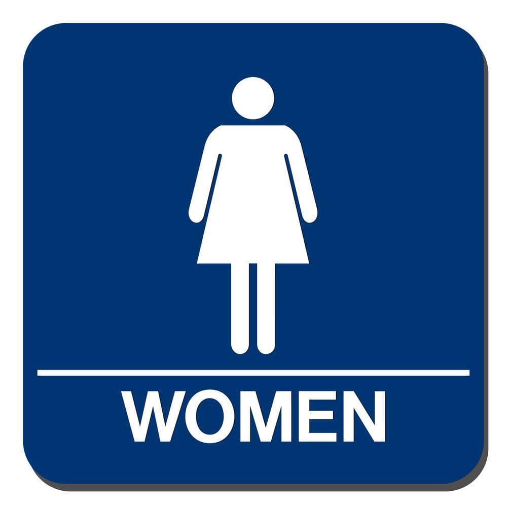 8 in. x 8 in. Blue Plastic with Women Symbol Sign