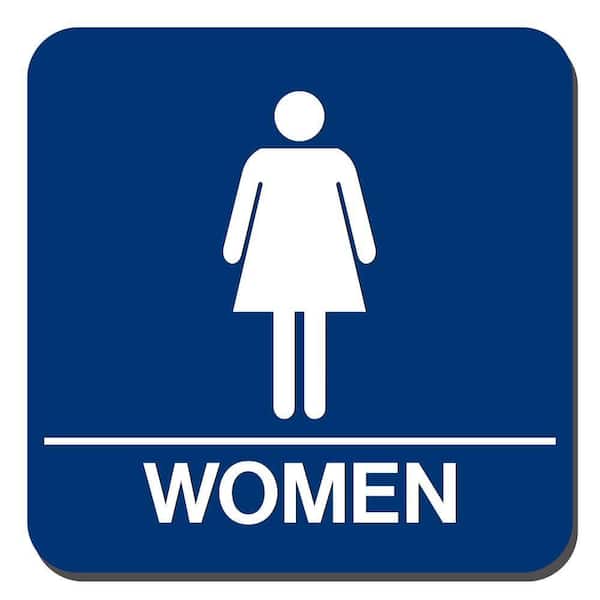 8 in. x 8 in. Blue Plastic with Women Symbol Sign