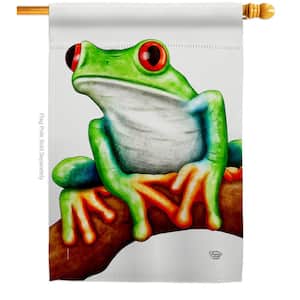 28 in. x 40 in. Tree Frog House Flag Double-Sided Readable Both Sides Animals Critters Decorative