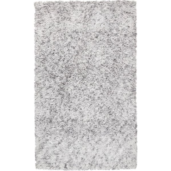 Pasargad Home Paris Shag Grey 9 ft. x 12 ft. Shaggy Poly and Cotton Area Rug