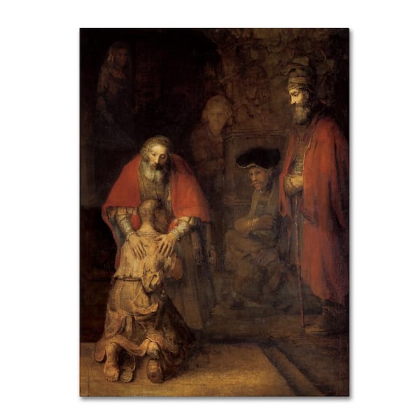 Return of the Prodigal Son by Rembrandt Print Hidden Frame People Wall Art 14 in. x 19 in.