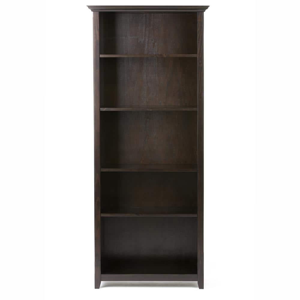 Amherst 70" Hickory Brown Adjustable Wood Bookcase