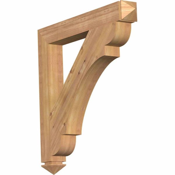 Ekena Millwork 3.5 in. x 30 in. x 30 in. Western Red Cedar Olympic Arts and Crafts Smooth Bracket
