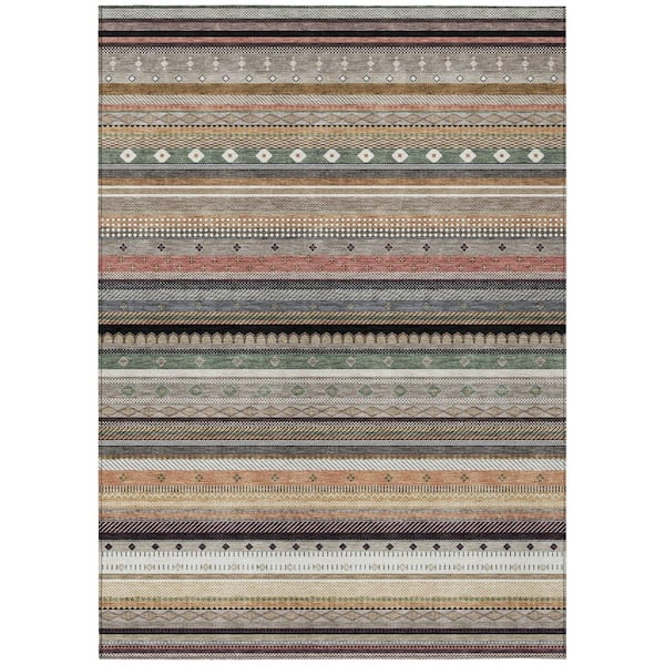Addison Rugs Chantille Machine Washable Indoor/Outdoor Abstract ACN2218 Khaki 9 ft. x 12 ft. Area Rug
