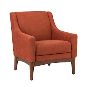 Gerard Orange Armchair with Solid Wood Legs