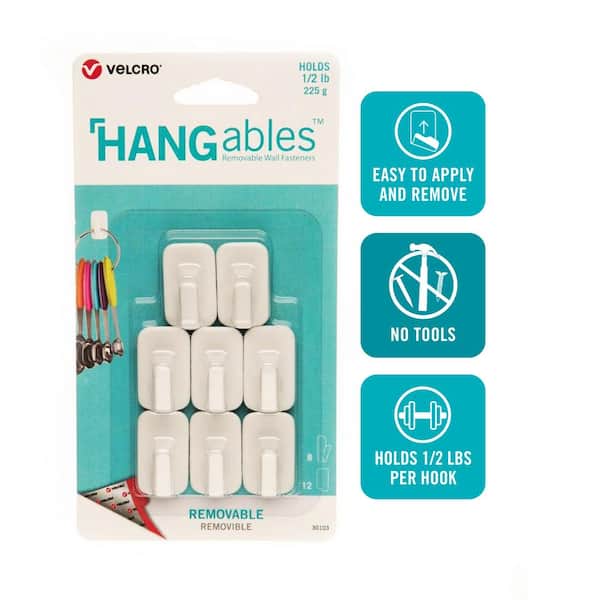 VELCRO HANGables Removable Micro Hook in White (8-Count)