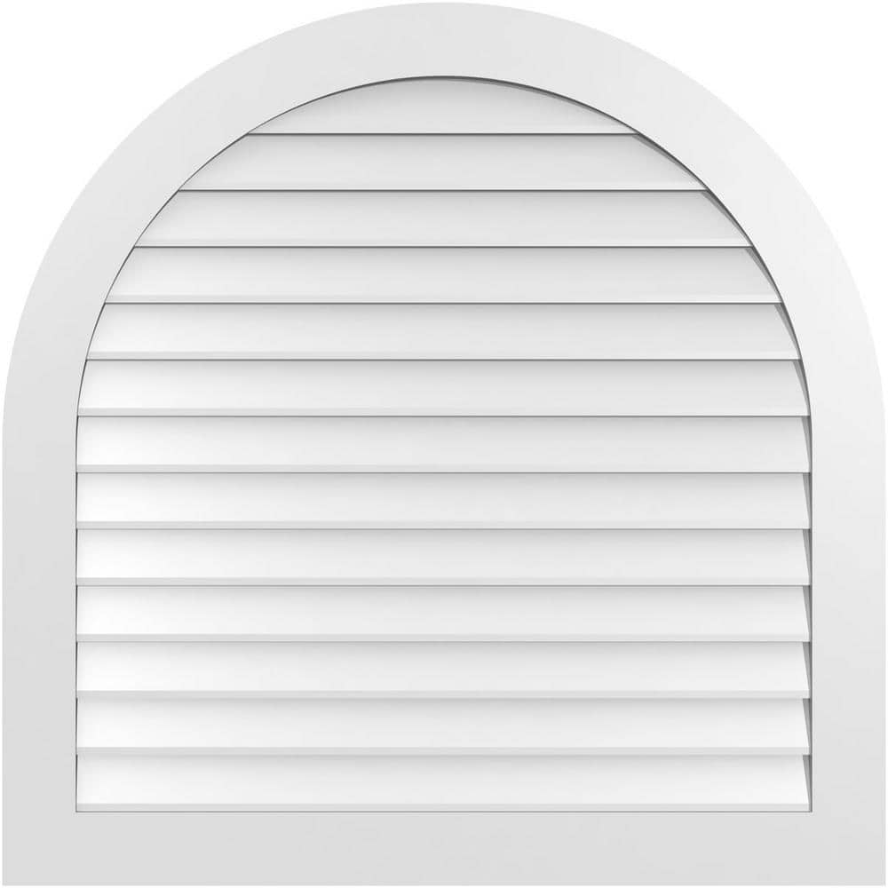 42 in. x 42 in. Round Top White PVC Paintable Gable Louver Vent Non-Functional price history on PriceWatchPro