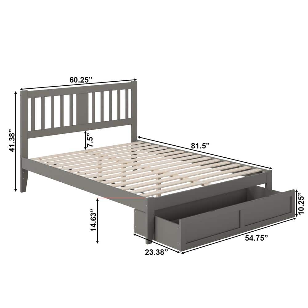 Tahoe Queen Mission-Style Bed with USB Charger and Foot Drawer